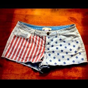 American flag shorts patriotic jean shorts